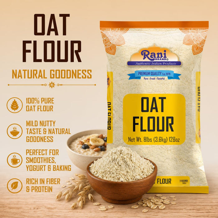 Rani Oat Flour 128oz (8lbs) 3.63kg Bulk ~ All Natural | Gluten Free | NON-GMO | Kosher | Vegan | Product of USA