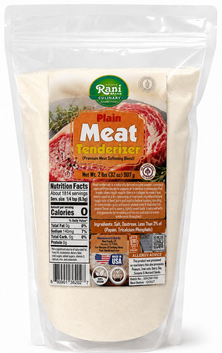 Rani Plain Meat Tenderizer (Premium Meat Softening Blend) 32oz (2lbs) 908g ~ Gluten Free | NON-GMO | Kosher | Vegan | Product of USA