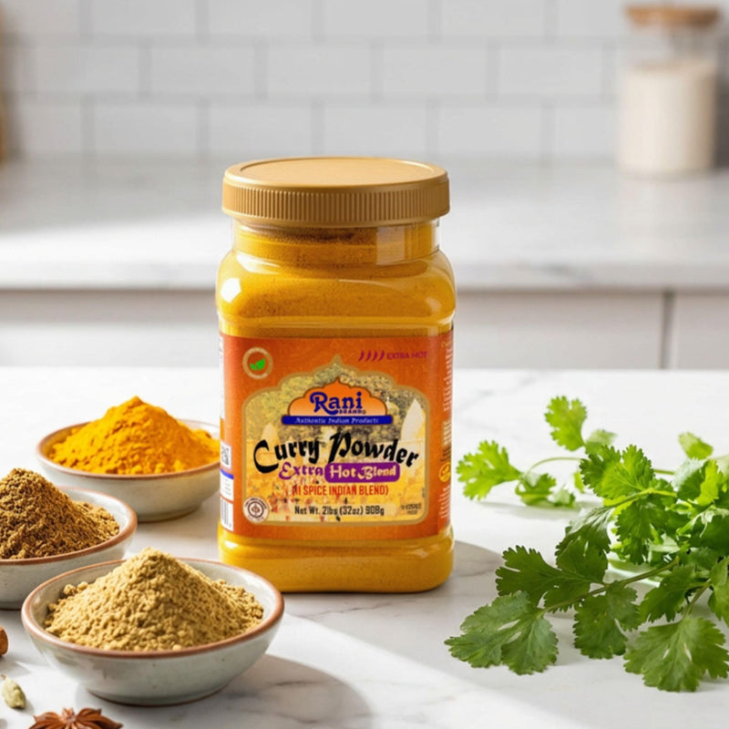 Rani Curry Powder EXTRA HOT Natural 11-Spice Blend 32oz (2lbs) 908g PET Jar ~ Salt Free | Vegan | Gluten Friendly | NON-GMO | Kosher