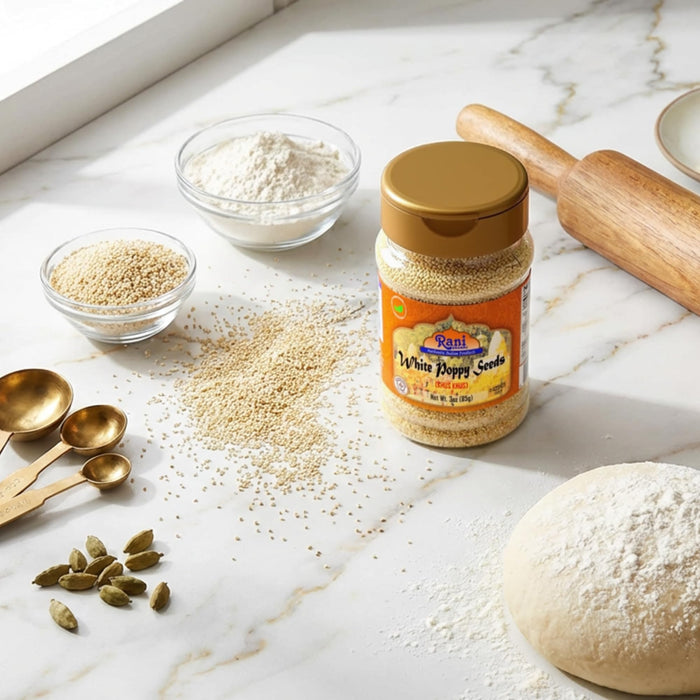 Rani White Poppy Seeds Whole (Khus Khus) 3oz (85g) PET Jar ~ Natural | Vegan | Gluten Friendly | NON-GMO | Kosher | Indian Origin