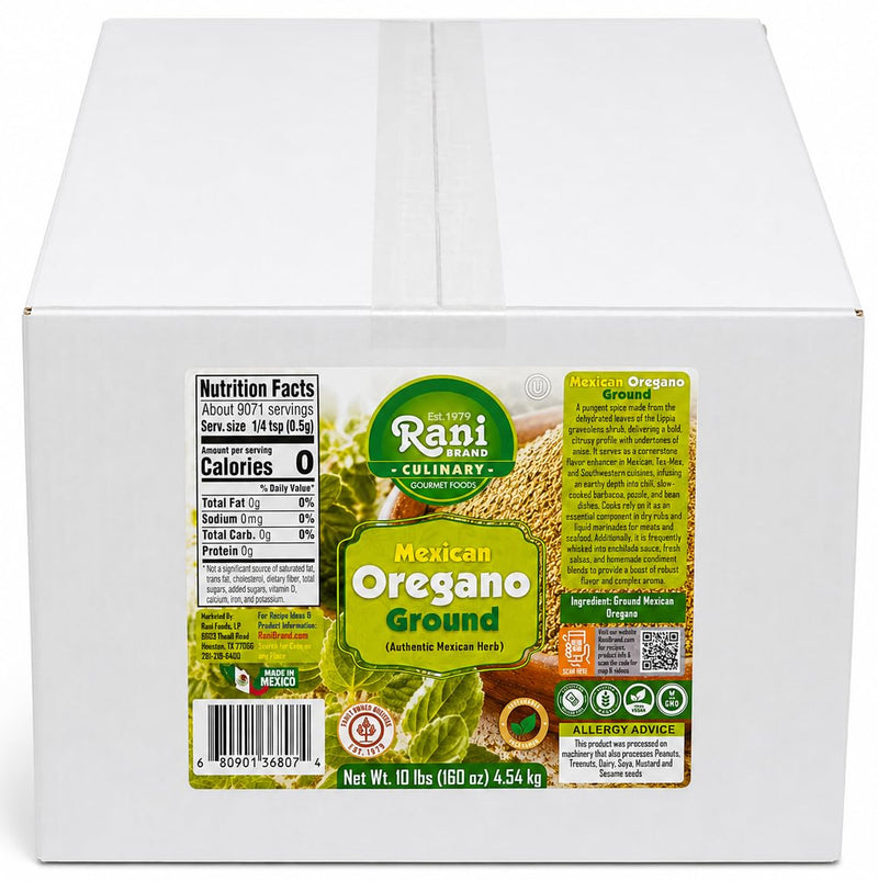 Rani Mexican Oregano Ground (Authentic Mexican Herb) 160oz (10lbs) 4.54kg Bulk Box ~ Gluten Free | NON-GMO | Kosher | Vegan | Sodium Free | Product of Mexico
