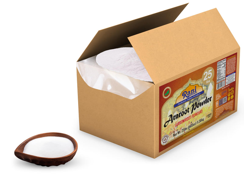 Rani Araroot (Arrowroot) Powder, Starch 400oz (25lbs) 11.36kg Bulk Box ~ All Natural | Gluten Friendly | No Color | Vegan | NON-GMO | Kosher | Indian Origin