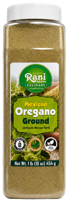 Rani Mexican Oregano Ground (Authentic Mexican Herb) 16oz (1lb) 454g PET Jar ~ All Natural | Gluten Free | NON-GMO | Kosher | Vegan | Sodium Free | Product of Mexico
