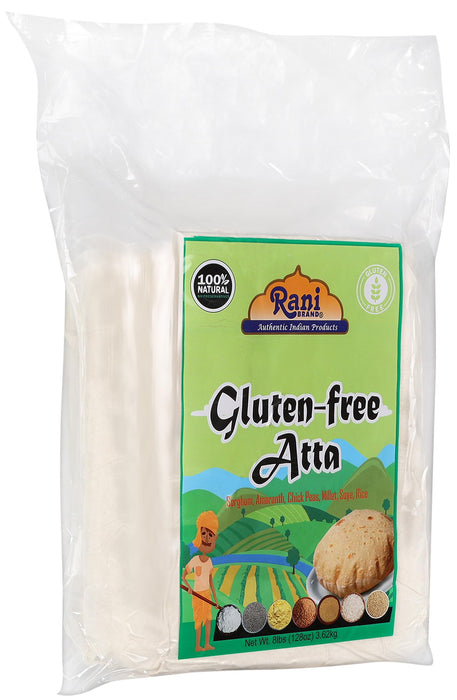 Rani Gluten Free Atta (Sorghum, Amaranth, Chick Peas, Millet, Soya, Rice) 128oz (8lbs) 3.63kg Bulk ~ All Natural | Vegan | Gluten Gree | NON-GMO | Indian Origin