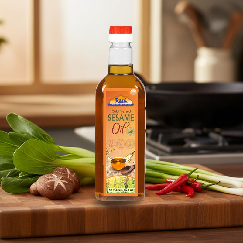 Rani Sesame Oil 16.9 Ounce (500ml) Cold Pressed | 100% Natural | NON-GMO | Kosher |  Vegan | Gluten Free