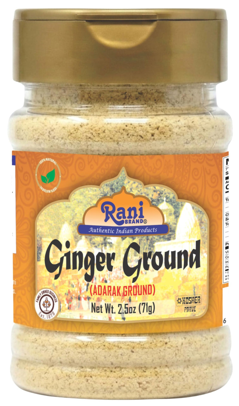 Rani Ginger (Adarak) Powder Ground, Spice 2.5oz (71g) PET Jar ~ All Natural | Vegan | Gluten Friendly | NON-GMO | Indian Origin