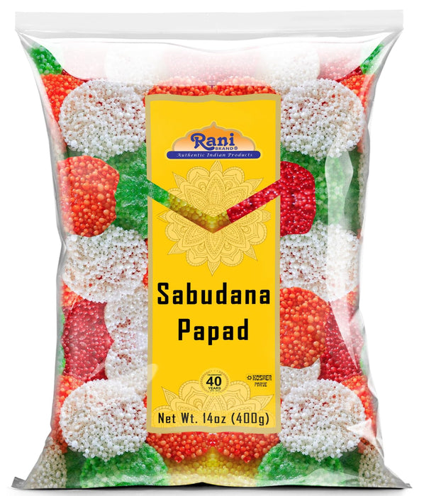 Rani Sabudana (Sago) Papad with Colors 14oz (400g) ~ Vegan | Gluten Friendly | NON-GMO | Indian Origin