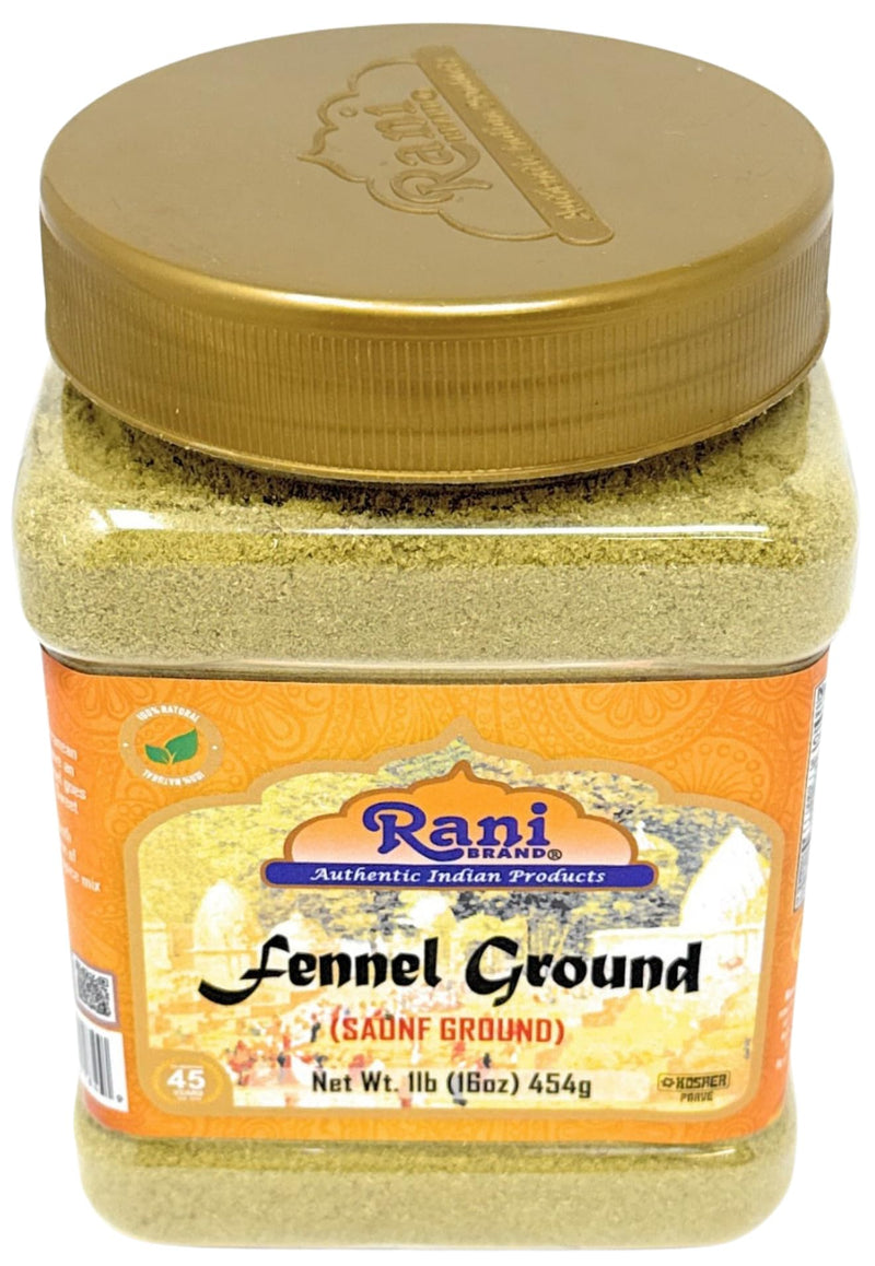 Rani Fennel Ground (Saunf) Powder Spice 16oz (1lb) 454g PET Jar ~ All Natural | Gluten Friendly | NON-GMO | Kosher | Vegan | Indian Origin