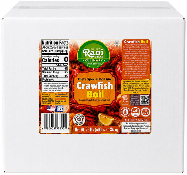 Rani Crawfish Boil (Extra Hot Crawfish, Shrimp & Crab Boil) 400oz (25lbs) 11.34kg Bulk Box ~ Gluten Free | NON-GMO | Kosher | Vegan | Product of USA