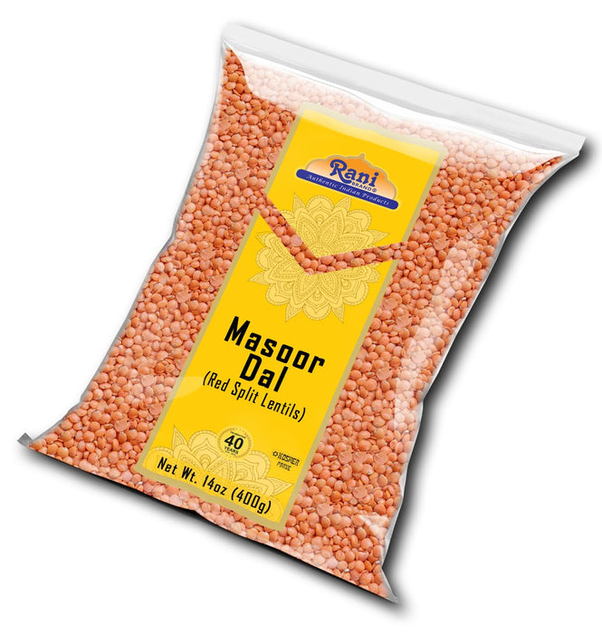 Rani Masoor Dal (Indian Red Lentils) Split Gram 14oz (400g) ~ All Natural | Gluten Friendly | NON-GMO | Kosher | Vegan | Indian Origin