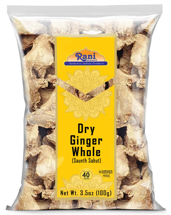 Rani Ginger (Adarak Sabut) Whole, Spice 3.5oz (100g) ~ All Natural | Vegan | Gluten Friendly | NON-GMO | Kosher | Indian Origin