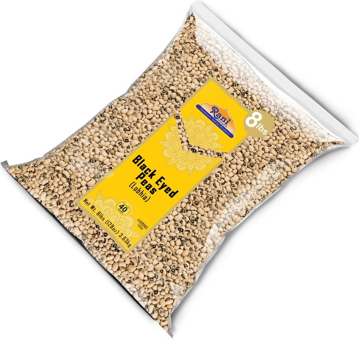 Rani Black Eyed Peas, Dried (Lobhia) 128oz (8lbs) 3.63kg Bulk ~ All Natural | Vegan | Kosher | Gluten Friendly | Product of USA