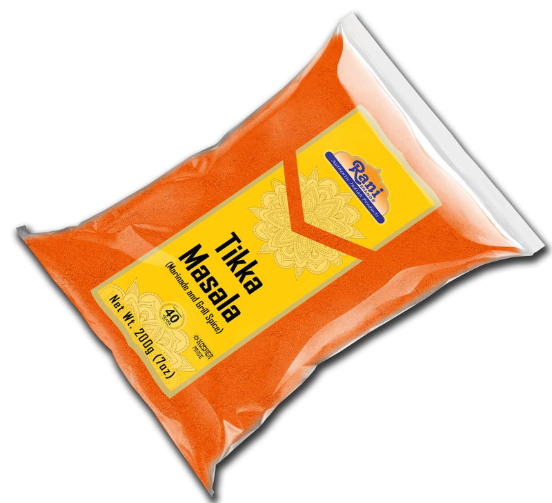 Rani Tikka Masala Indian 7-Spice Blend 7oz (200g) ~ All Natural | Salt-Free | Vegan | No Colors | Gluten Friendly | NON-GMO | Kosher | Indian Origin