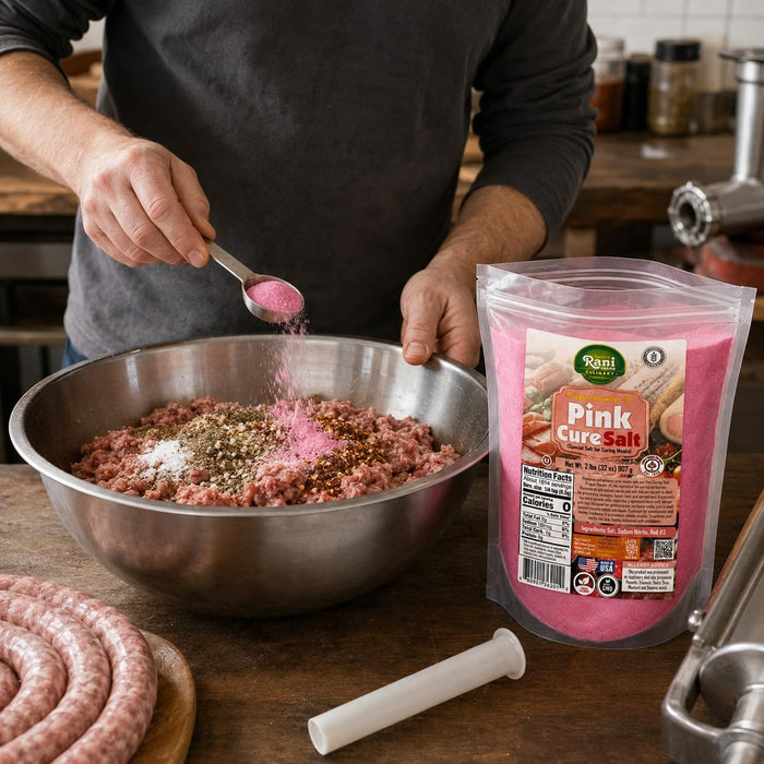 Rani Pink Cure Salt (Special Salt for Curing Meats) 32oz (2lbs) 908g ~ Gluten Free | NON-GMO | Kosher | Vegan | Product of USA