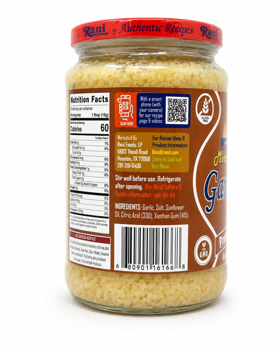 Minced Garlic Cooking Paste 26.5oz (750g) Glass Jar - Rani Brand Authentic Indian Products