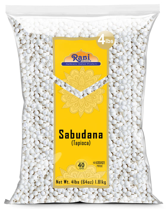 Rani Sabudana (Tapioca / Sago) Pearls, 64oz (4lbs) 1.81kg Bulk ~ All Natural | Vegan | No Colors | NON-GMO | Kosher | Indian Origin