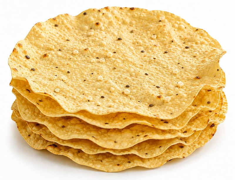 Rani Pappadums (Indian Lentil Wafer Snack) Garlic Papad 7oz (200g) Approximately 15pc, 7 inches, Pack of 2 ~ All Natural | Gluten Friendly | NON-GMO