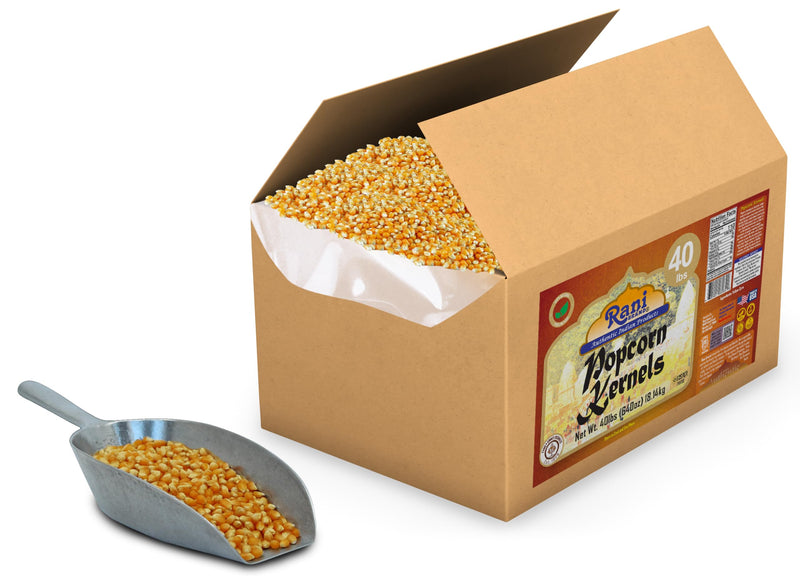 Rani Popcorn Kernels 40lbs (640oz) 18.14kg Bulk Box, Perfect for Stovetop, Microwave & Popcorn Machines ~ All Natural | Gluten Friendly | Vegan | NON-GMO | Kosher | Product of USA