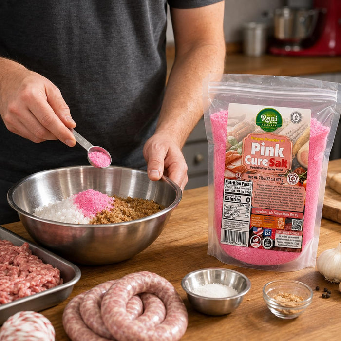Rani Pink Cure Salt (Special Salt for Curing Meats) 32oz (2lbs) 908g ~ Gluten Free | NON-GMO | Kosher | Vegan | Product of USA