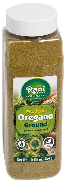 Rani Mexican Oregano Ground (Authentic Mexican Herb) 16oz (1lb) 454g PET Jar ~ All Natural | Gluten Free | NON-GMO | Kosher | Vegan | Sodium Free | Product of Mexico