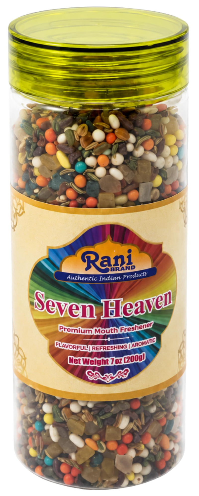 Rani Seven Heaven (Premium Mouth Freshener) 7oz (200g) PET Jar, After meal Candy ~ Indian Tasty Treats | Vegan | Gluten Friendly | NON-GMO | Indian Origin