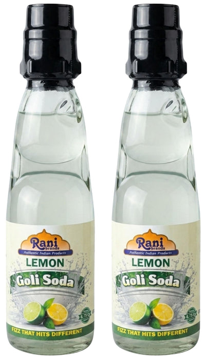 Rani Lemon Goli Soda 6.7 fl oz (200 ml) Glass Bottle with Marble Seal, Pack of 2 ~ Vegan | Gluten Free | Non-GMO | Indian Origin