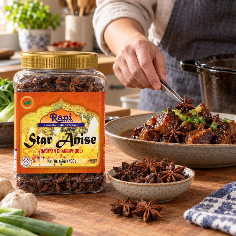 Rani Star Anise Seeds, Whole Pods (Badian Khatai) Spice 14oz (400g) PET Jar ~ All Natural | Gluten Friendly | NON-GMO | Kosher | Vegan | Indian Origin