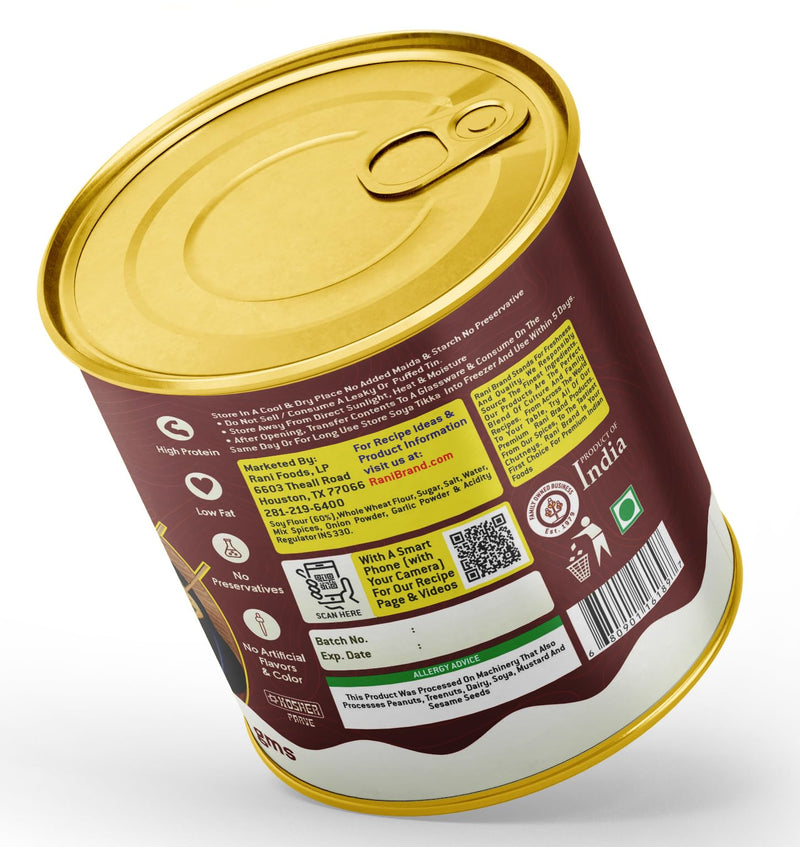 Rani Soya Tikka Punjabi 30oz (1.875lbs) 850g, Pack of 2, Ready for Cook ~ Easy Open Lid | All Natural | Vegan | No Colors | NON-GMO | Kosher | Indian Origin | Soy Based Meat Substitute