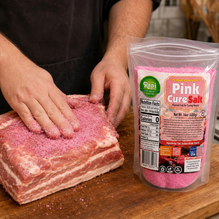 Rani Pink Cure Salt (Special Salt for Curing Meats) 14oz (400g) ~ Gluten Free | NON-GMO | Kosher | Vegan | Product of USA