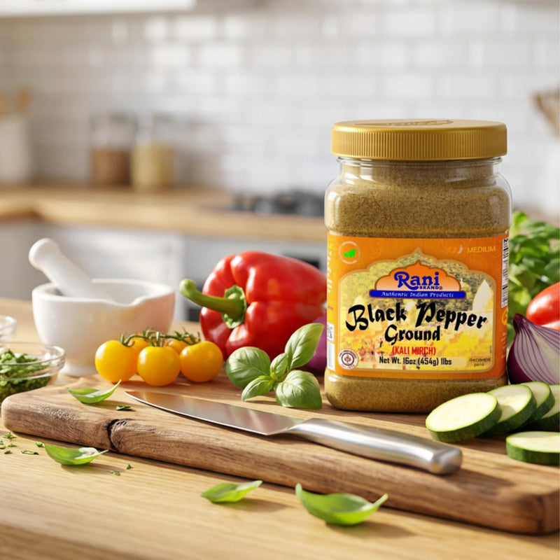 Rani Black Pepper Fine Powder 80 Mesh, 16oz (1lb) 454g PET Jar ~ Gluten Friendly | Non-GMO | All Natural