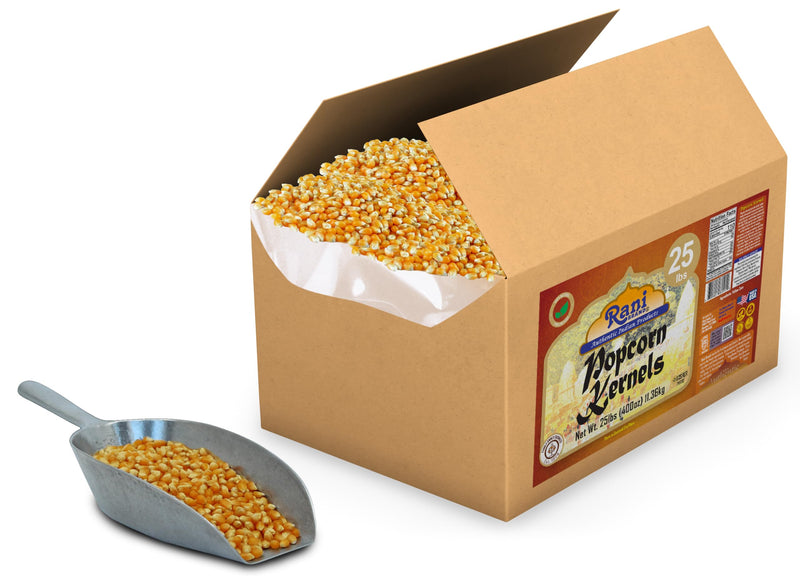 Rani Popcorn Kernels 400oz (25lbs) 11.36kg Bulk, Perfect for Stovetop, Microwave & Popcorn Machines ~ All Natural | Gluten Friendly | Vegan | NON-GMO | Kosher | Product of USA