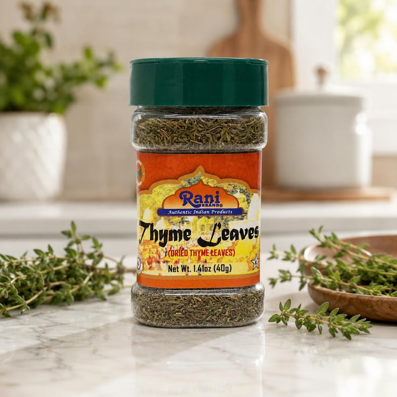 Rani Dried Thyme Leaves 1.94oz (55g) PET Jar ~ All Natural | Gluten Friendly | NON-GMO | Kosher | Vegan | Indian Origin