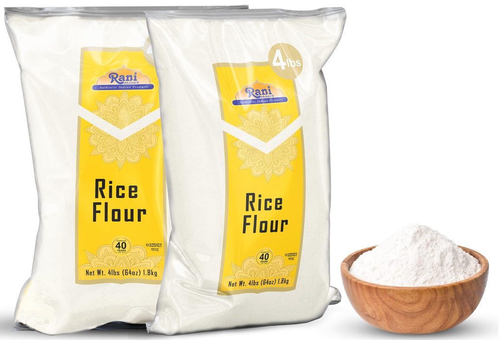 Rani Rice (White) Flour 64oz (4lbs) 1.81kg ~ All Natural | Gluten Friendly | Vegan | NON-GMO | Kosher | Indian Origin
