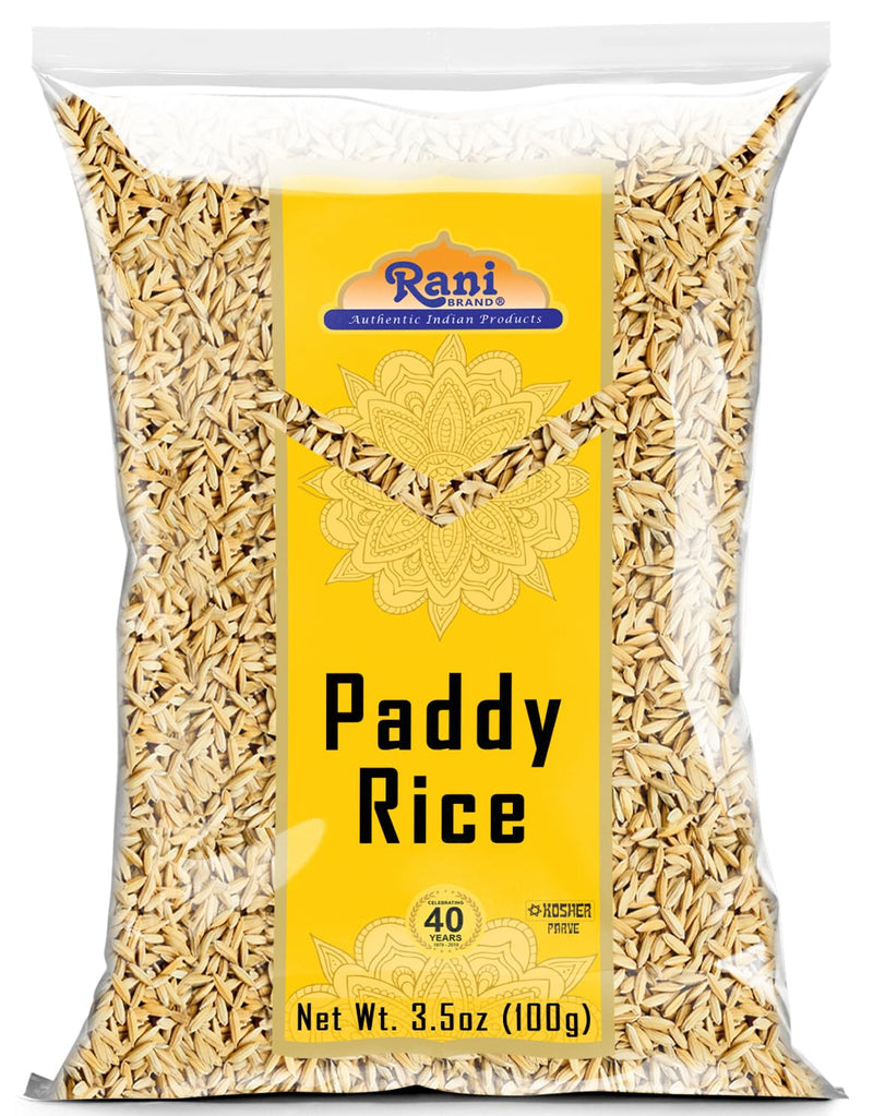 Rani Paddy Rice (Raw Unfinished Rice) 3.5oz (100g) ~ All Natural | Vegan | Gluten Friendly | NON-GMO | Kosher | Product of USA
