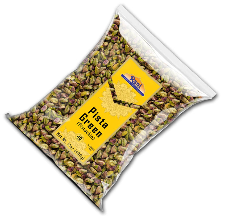 Rani Pista (Pistachio) Green 14oz (400g) ~ All Natural | Gluten Friendly | Vegan | NON-GMO | Kosher | No Salt or fillers | Indian Origin