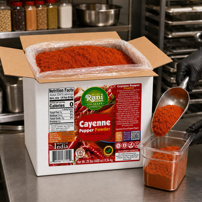 Rani Cayenne Pepper Powder (Hot & Spicy Seasoning) 400oz (25lbs) 11.34kg Bulk Box ~ All Natural | Gluten Free | NON-GMO | Kosher | Vegan | Product of India