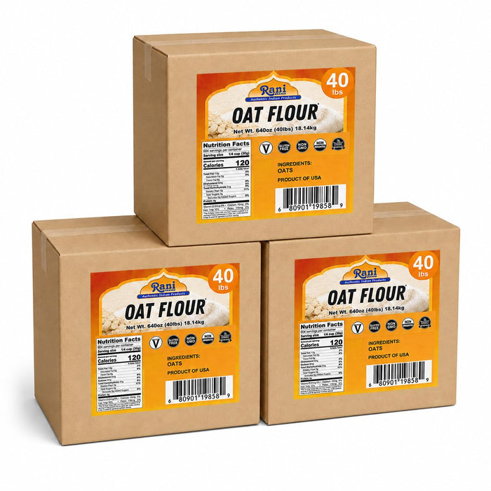 Rani Oat Flour 640oz (40lbs) 18.14kg Bulk Box~ All Natural | Gluten Free | NON-GMO | Kosher | Vegan | Product of USA