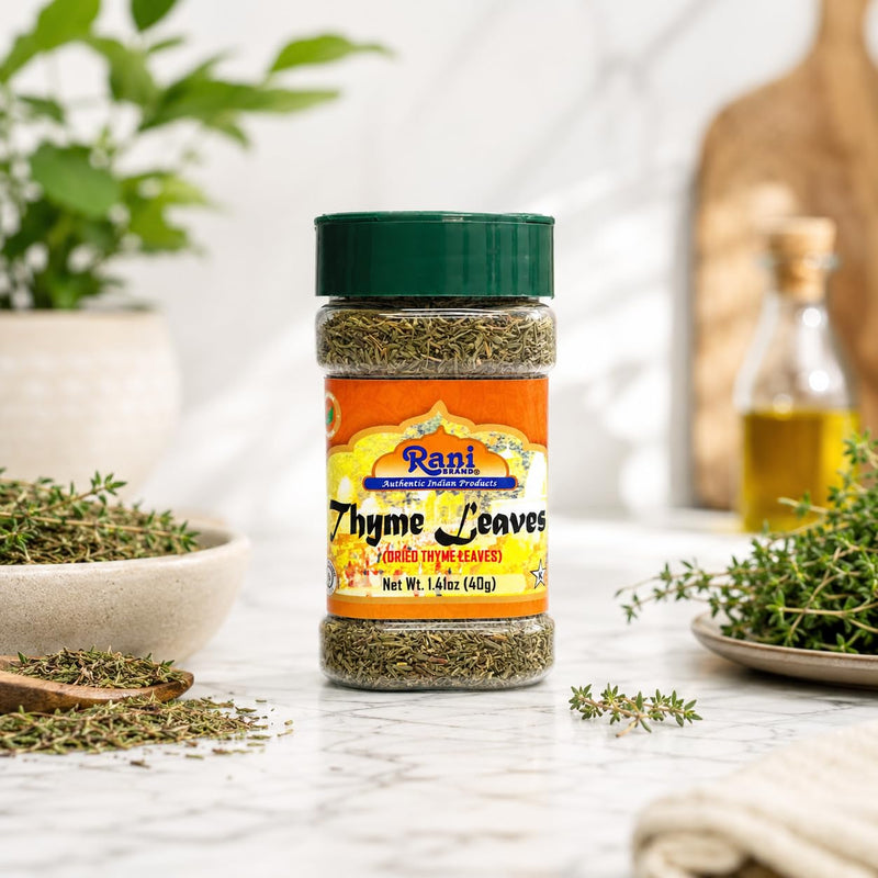 Rani Dried Thyme Leaves 1.94oz (55g) PET Jar ~ All Natural | Gluten Friendly | NON-GMO | Kosher | Vegan | Indian Origin