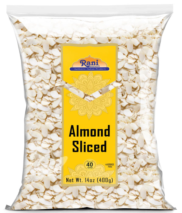 Rani Sliced Almonds (uncooked, unsalted) 14oz (400g) ~ All Natural | Vegan | Gluten Friendly | Kosher | Fresh Product of USA ~ California Shelled Almonds
