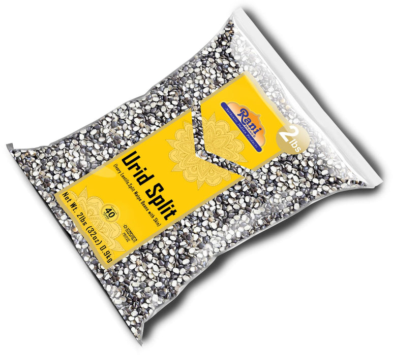 Rani Urid/Urad Split Chilka (Split Matpe Beans with Skin) Indian Lentils 32oz (2lbs) 908g ~ All Natural | Gluten Friendly | Non-GMO | Kosher | Vegan | Indian Origin