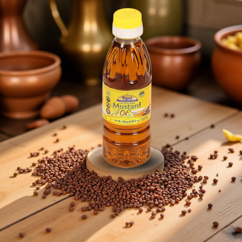 Rani Mustard Oil (Kachi Ghani) 6.76 Ounce (200ml) NON-GMO | Gluten Free | Kosher | Vegan | 100% Natural