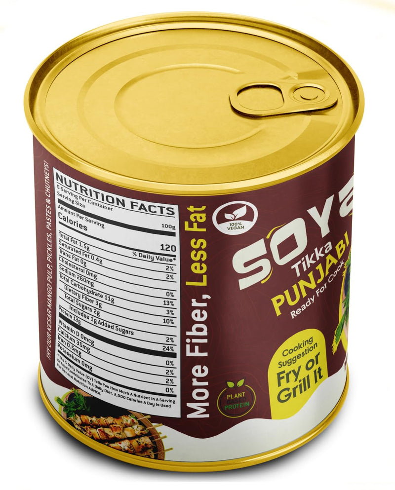 Rani Soya Tikka Punjabi 30oz (1.875lbs) 850g, Pack of 2, Ready for Cook ~ Easy Open Lid | All Natural | Vegan | No Colors | NON-GMO | Kosher | Indian Origin | Soy Based Meat Substitute