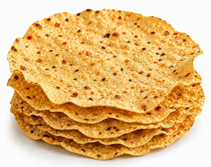 Rani Pappadums (Indian Lentil Wafer Snack) Punjabi Papad - Extra Hot, 7oz (200g) Approximately 15pc, 7 inches, Pack of 2 ~ All Natural | Gluten Friendly | NON-GMO | Vegan | Indian Origin