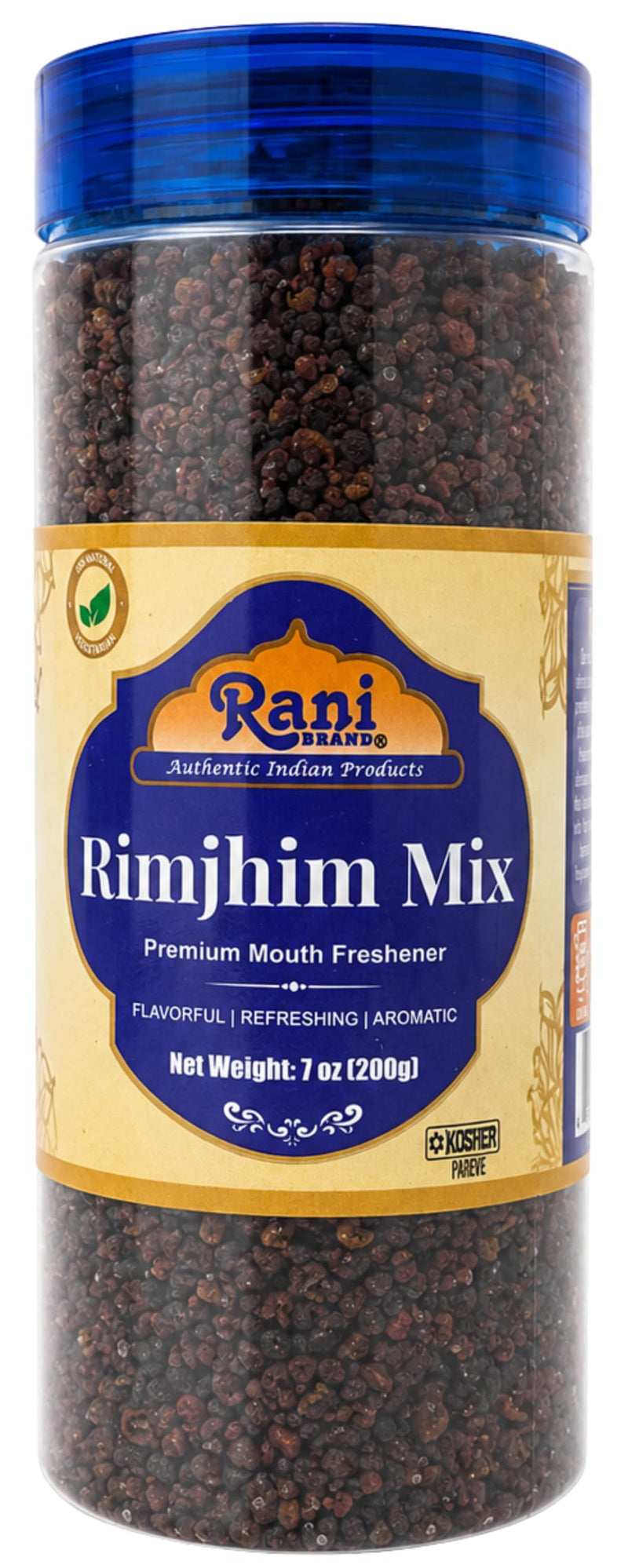 Rani Rimjhim Mix (Premium Mouth Freshener) 7oz (200g) PET Jar, After meal Candy ~ Indian Tasty Treats | Vegan | Gluten Friendly | NON-GMO | Indian Origin