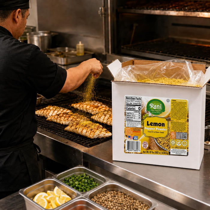 Rani Lemon Pepper Powder (Zesty Citrus Pepper Blend) 160oz (10lbs) 4.54kg Bulk Box ~ Gluten Free | NON-GMO | Kosher | Vegan | Product of USA
