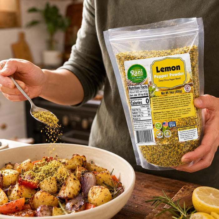 Rani Lemon Pepper Powder (Zesty Citrus Pepper Blend) 14oz (400g) ~ Gluten Free | NON-GMO | Kosher | Vegan | Product of USA