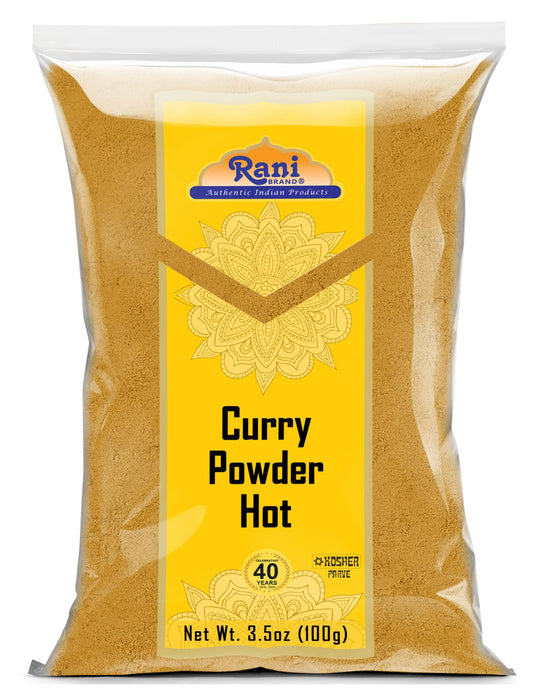 Rani Curry Powder Hot Natural 11-Spice Blend 100g (3.5oz) ~ Salt Free | Vegan | Gluten Friendly | NON-GMO | Kosher