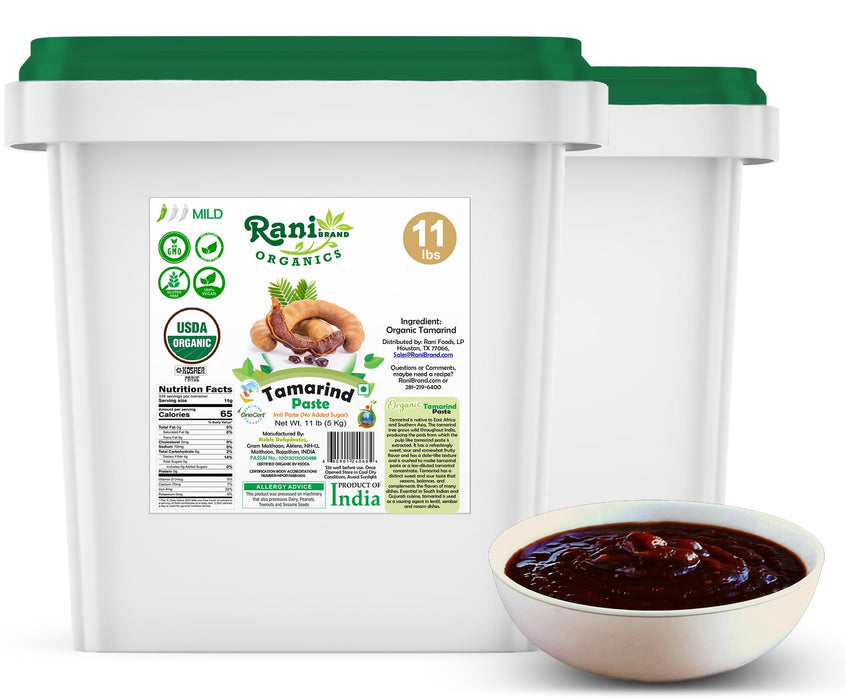 Rani Organic Tamarind Paste (Imli Paste) 176oz (11lbs) 5kg Bulk, No Sugar Added ~ All Natural | Vegan | Gluten Free | No Colors | NON-GMO | Kosher | Indian Origin | USDA Certified Organic