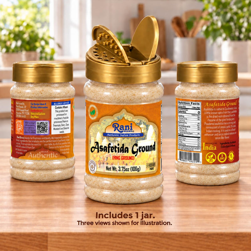Rani Asafetida (Hing) Ground 3.75oz (106g) PET Jar ~ Natural | Salt Free | Vegan | NON-GMO | Kosher | Best for Onion Garlic Substitute
