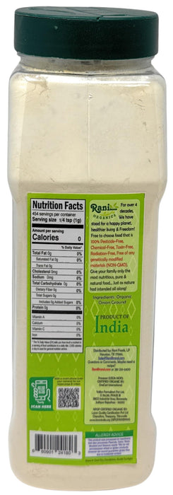 Rani Organic Ground Onion (Pyaaz Powder) 16oz (1lb) 454g PET Jar ~ All Natural | Gluten Friendly | Vegan | NON-GMO | Kosher | No Salt or fillers | Indian Origin | USDA Certified Organic
